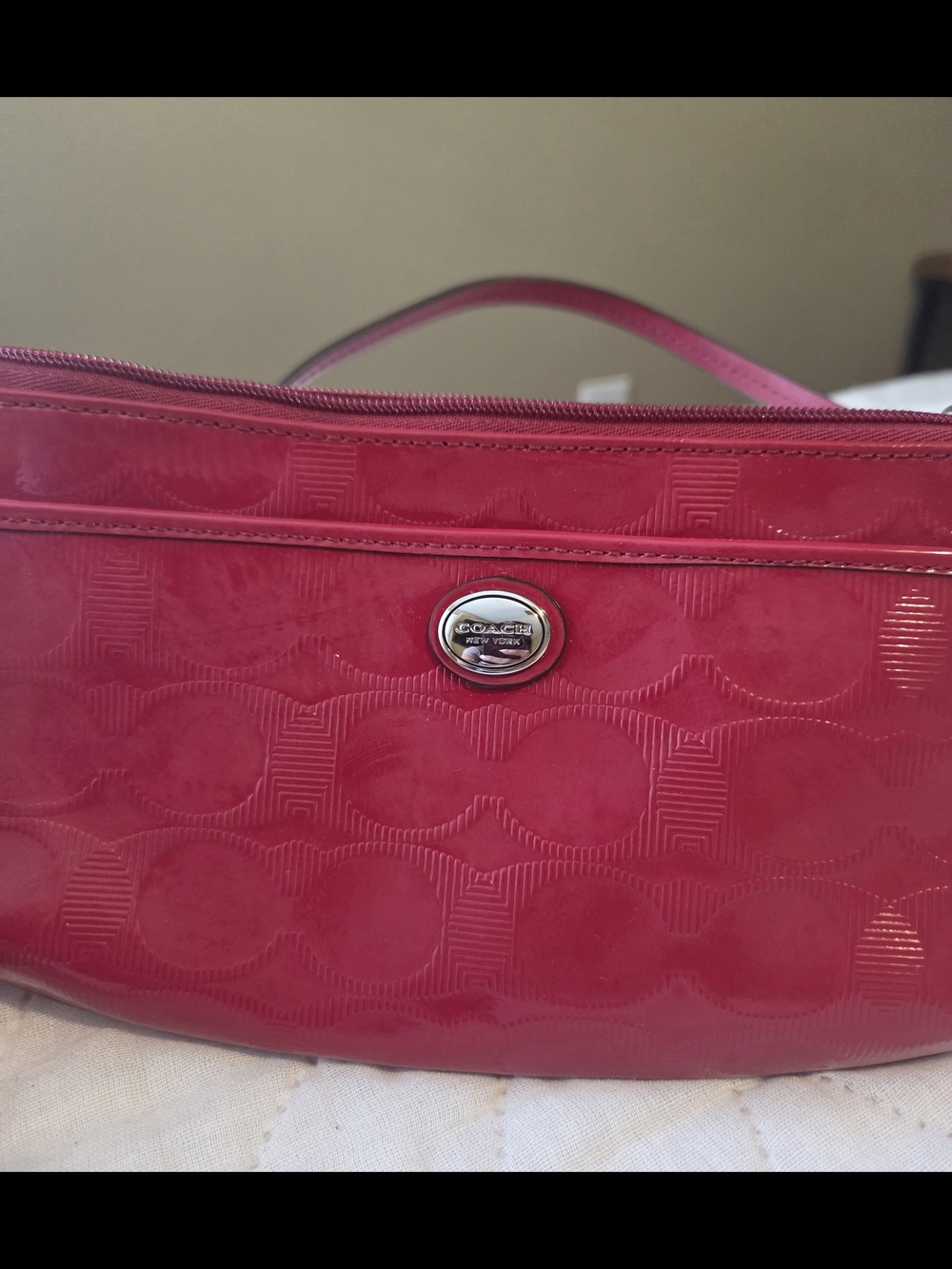 Coach Red Patent Leather Wristlet - Picture 4 of 8